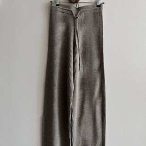 NEIWAI Flared Knit Wool Cashmere Pants - Brown Stucco S